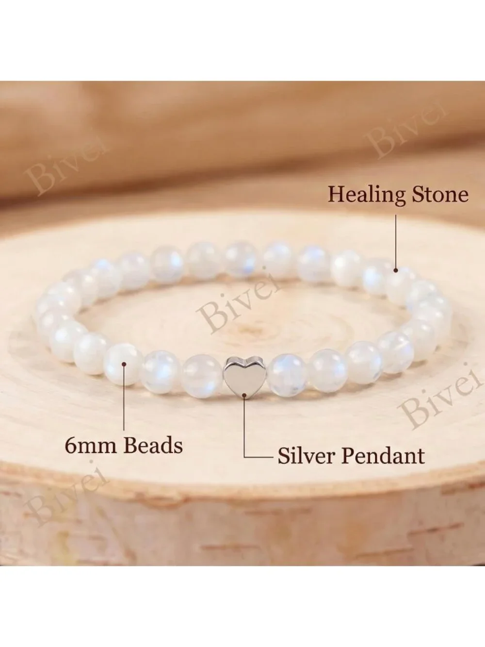 Handmade 6mm Crystal Stretch Bracelet for Women | Natural Stone Beaded Yoga